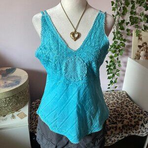 Y2K Blue Fairy Embroidered Tank Top